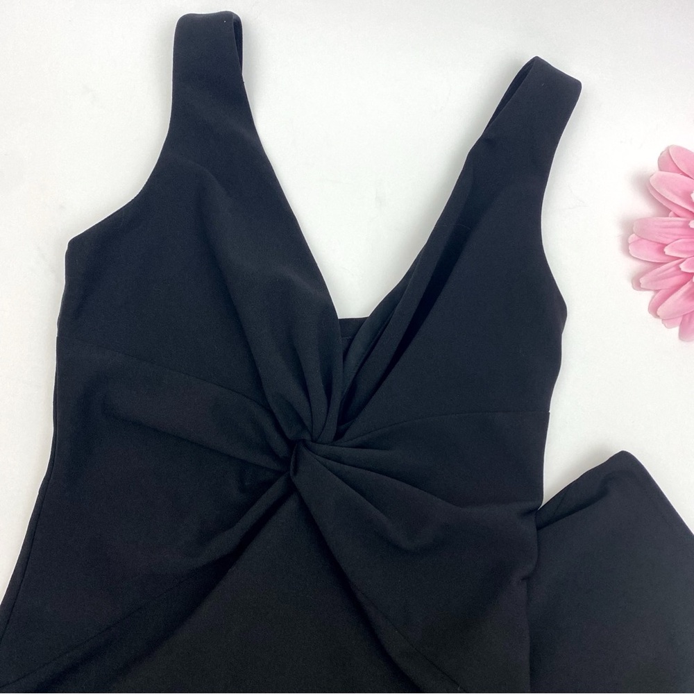 Katie May X Anthropologie BHLDN Eva Damaris Twist Front Midi Sheath Dress Black - Picture 6 of 14